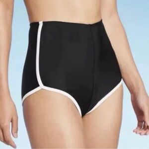 wild fable High-Waisted Bikini Bottoms in Black and White